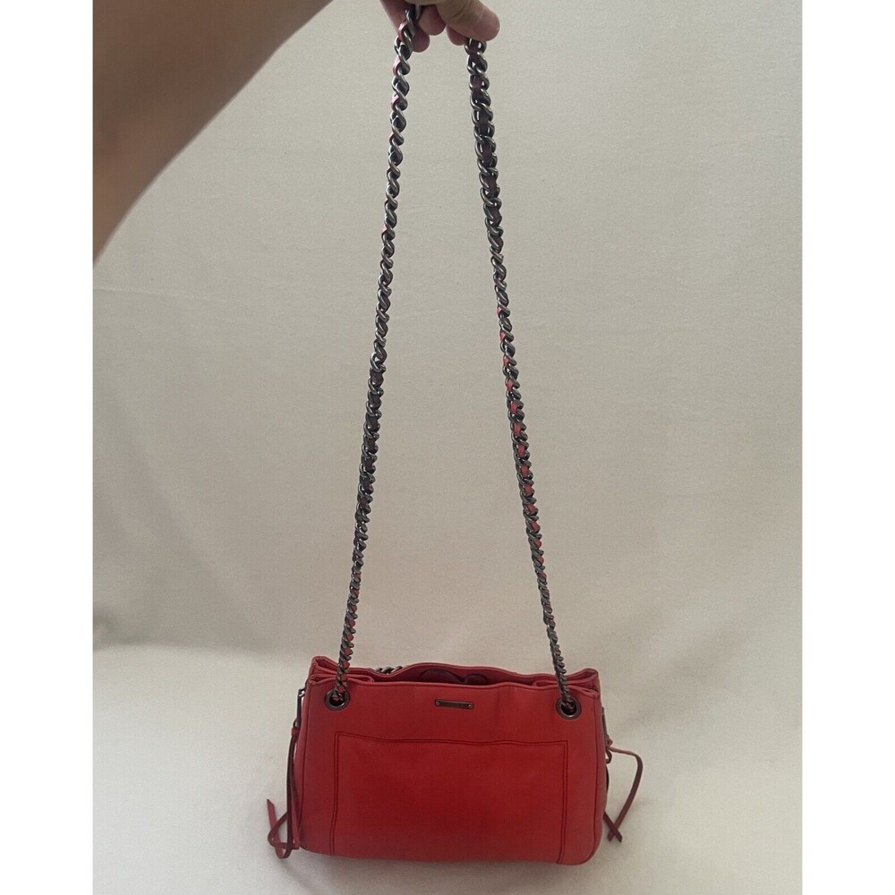 Rebecca Minkoff Swing Chain Orange Persimmon Leather Shoulder Bag - Picture 9 of 16